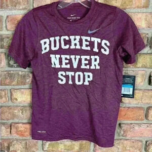 Nike Boys Youth M Dri-Fit Tshirt Maroon NWT